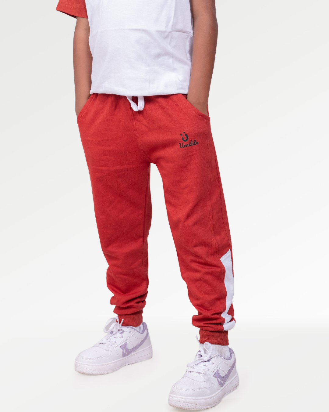 RUSTIC RED COTTON JOGGERS