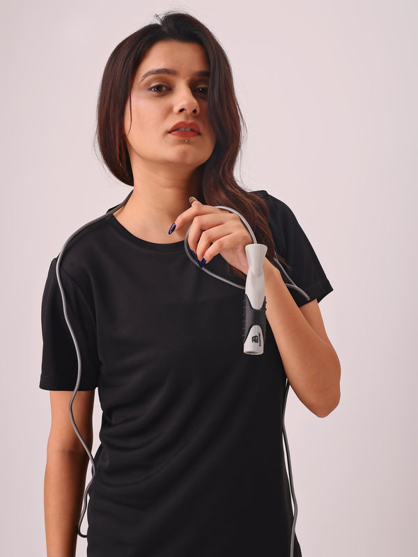 BLACK SOLID WOMENS TSHIRT