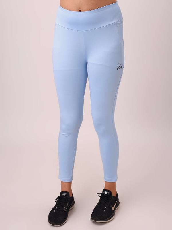 SKY BLUE SOLID WOMENS LEGGINGS