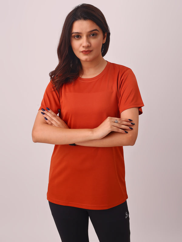 RUST SOLID WOMENS TSHIRT