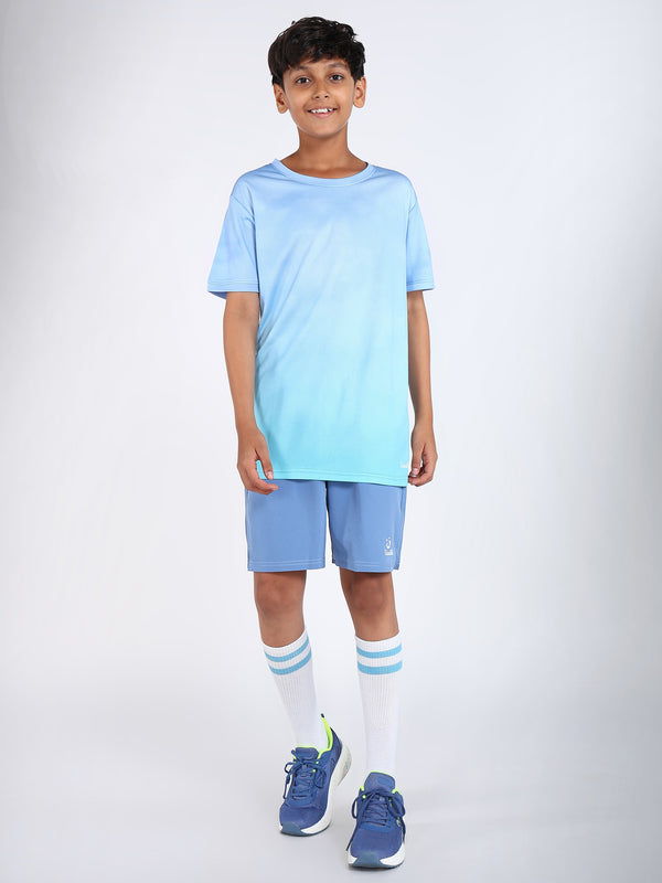 Boys Aqua Horizon Tshirt And Blue Air Shorts Set