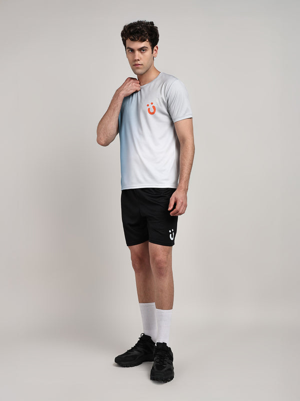 Mens Twilight Haze Tshirt And Blackout Football Shorts Set