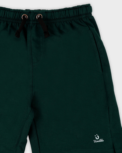 SOLID EMERALD COTTON SHORTS