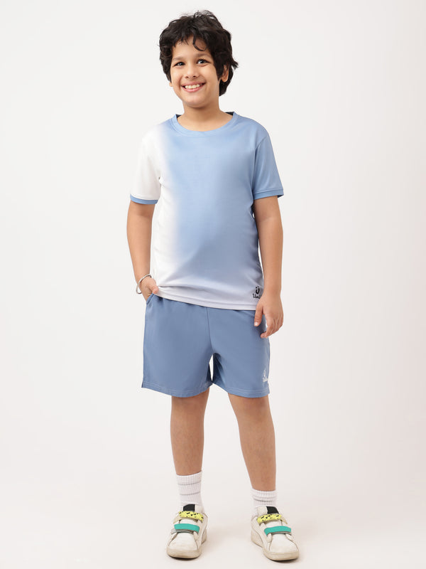 Boys Blue White Tshirt And Blue Air Shorts Set