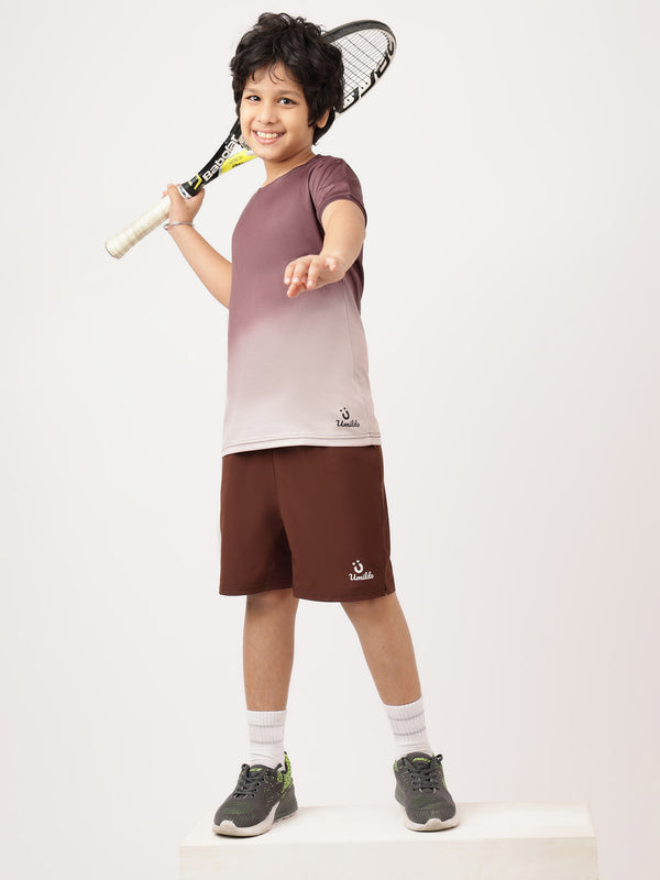 Boys Coffee Cream Tshirt And Coffee Air Shorts Set