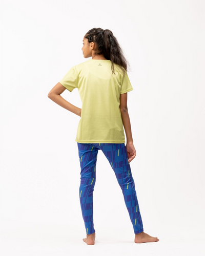 ELECTRIC BLUE LEGGINGS NEON TSHIRT SET