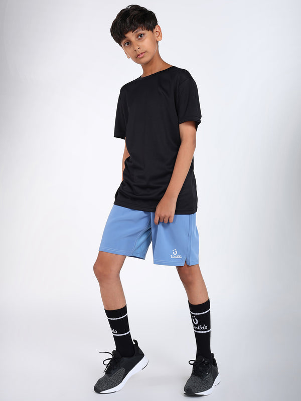 Boys Black Tshirt And Blue Air Shorts Set