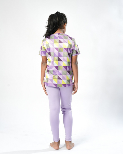 PURPLE GEOMETRY GIRLS TSHIRT