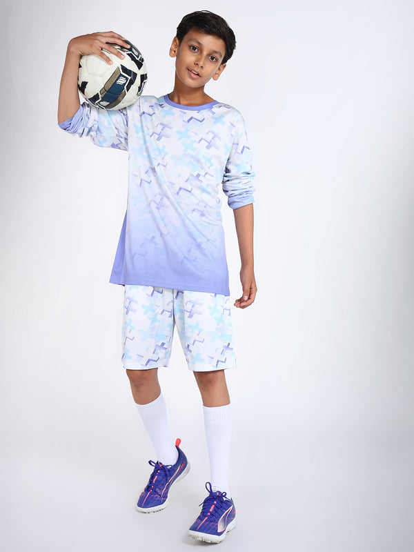 Boys Frozen Pixel Camo Full Sleeve T-Shirt and Shorts Set