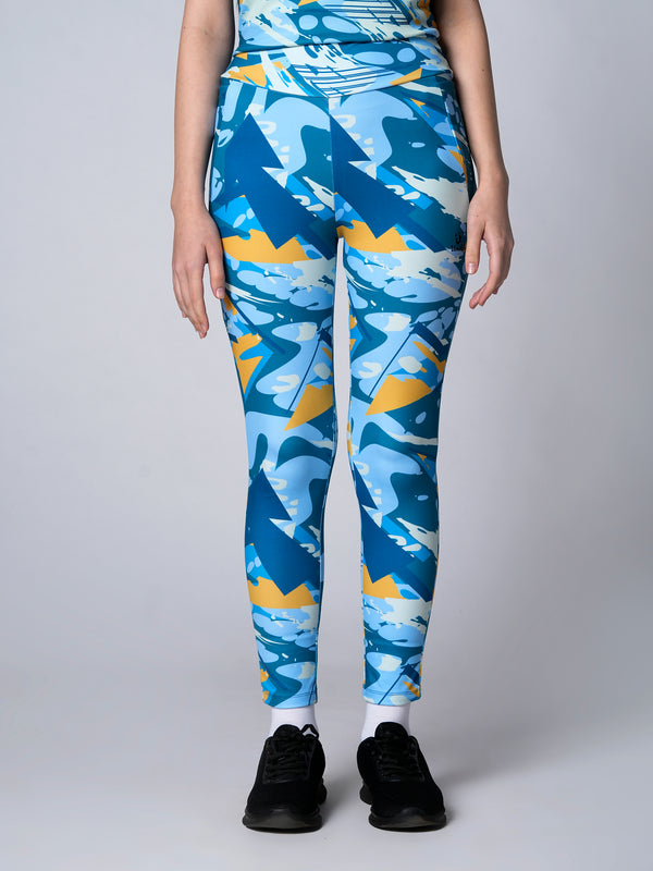 Blue Yellow AOP Womens Leggings