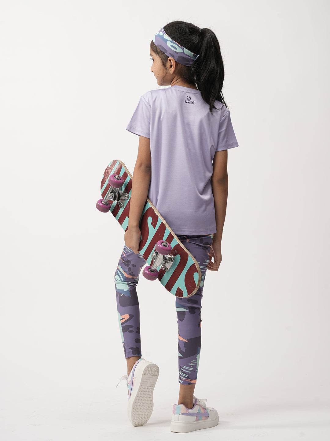 PURPLE AOP LEGGINGS LAVENDER TSHIRT SET