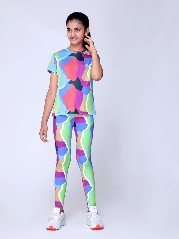 Cuban Printed T-shirts & Leggings Set