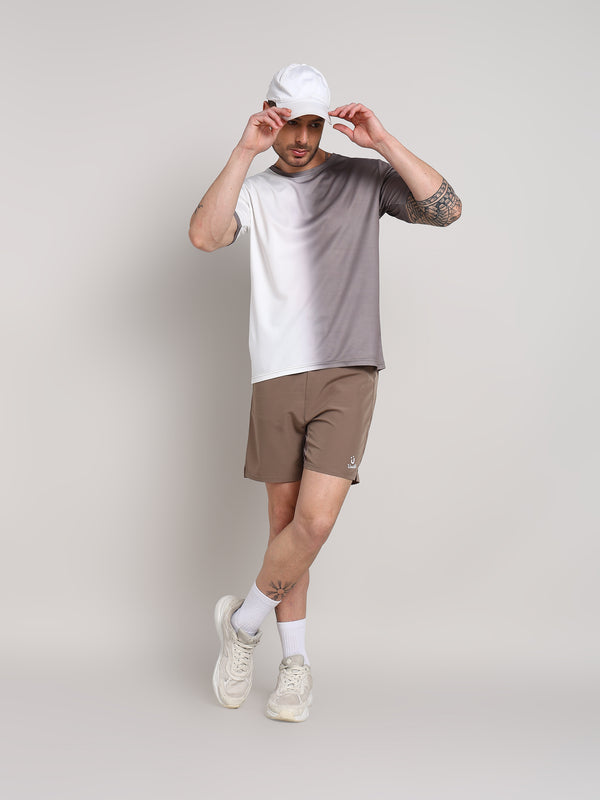 Mens Camel White Tshirt And Camel Air Shorts Set