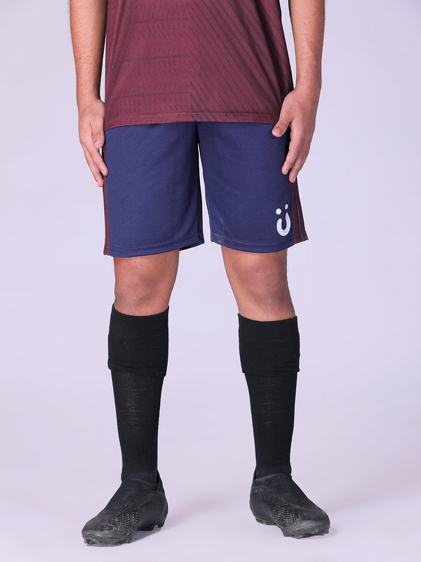 MAROON STRIPES NAVY SHORTS