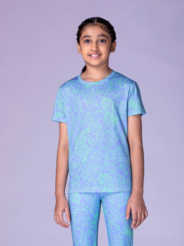 Girls Blue AOP T-shirts