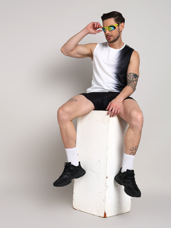 Mens Black White Tank
