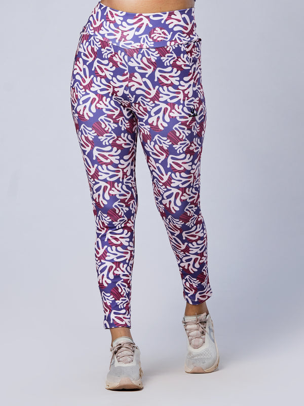 Red And Purple AOP Womens Legging