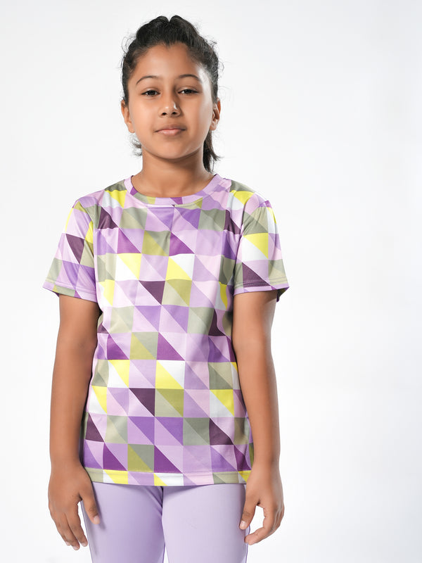 Purple Geometry Girls T-Shirt