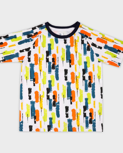 MULTICOLOUR STROKES COTTON TSHIRT