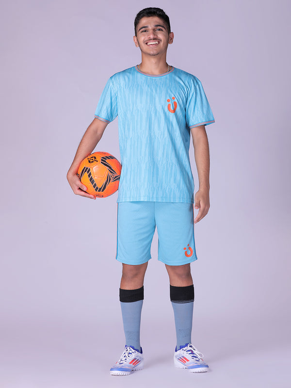 Blue AOP W Orange Logo Jersey Set